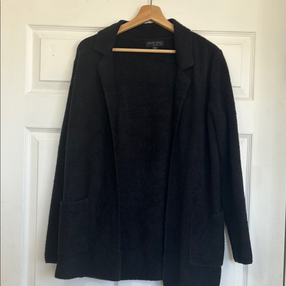 Barefoot Dreams Black Open Front Sweater